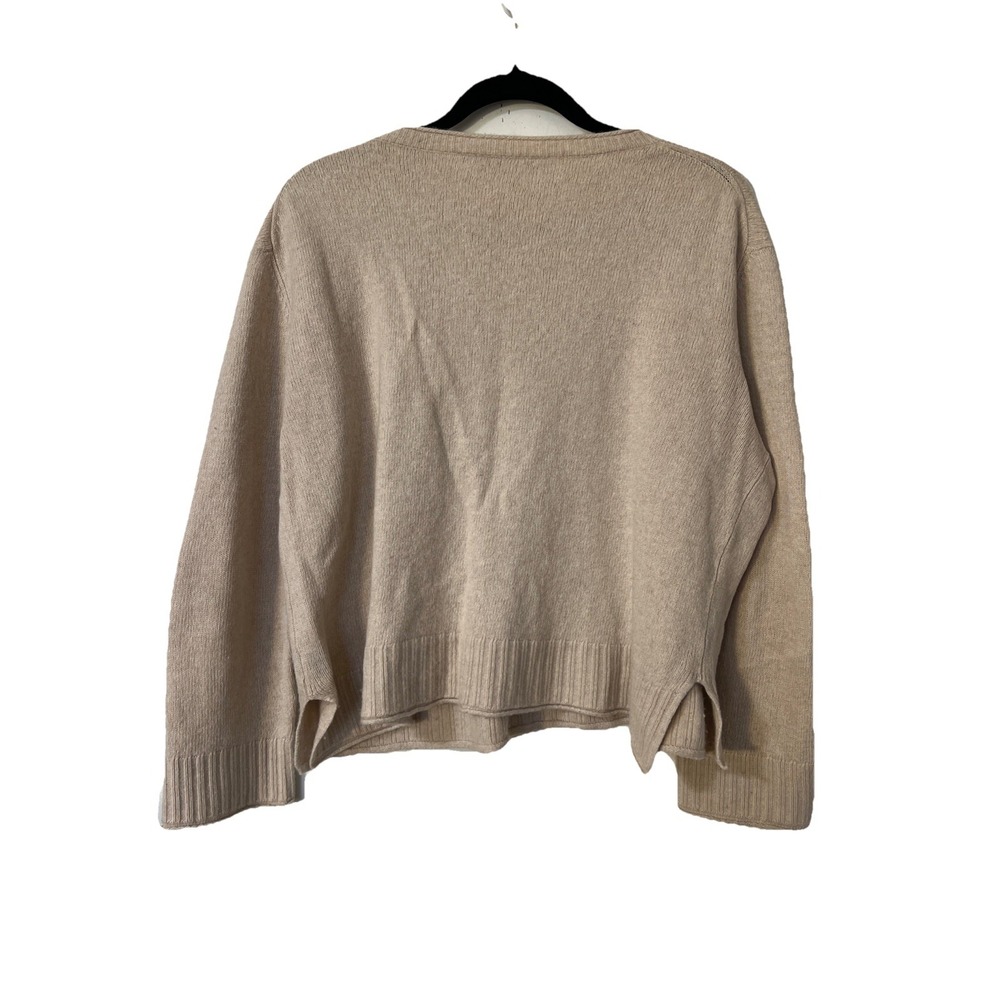 Jenni Kayne XL Everyday Crew Neck Cashmere Wool Blend Pullover‎ Sweater Oatmeal - Picture 3 of 7